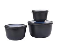 Set portapranzo Mepal Cirqula 3 pezzi rotondi 350 / 750 / 1250 ml nero nordico