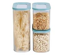 Mepal Set di 3 contenitori con coperchio, rettangolare, organizer da cucina in plastica, ermetico, 1 x 2000 ml e 2 x 1000 ml, verde nordico