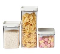 Mepal - Set di 3 Contenitori da Cucina Omnia - Contenitori con Coperchio adatti alla Credenza e al ripiano - Organizzazione e Conservazione degli Alimenti - 700 ml, 1100 ml e 2000 ml - Nordic white