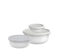 Mepal Set di 3 Contenitori per Microonde Lumina, Contenitori alimenti con coperchio adatti per frigo, freezer, forno a vapore e microonde, 250 + 750 + 1500 ml, White