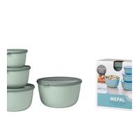 Mepal - Set di contenitori multipli Cirqula Round da 4 pezzi - Contenitori con coperchio - Adatto come scatola portaoggetti, frigorifero, congelatore e stoviglie a microonde - 500, 1000, 2000, e 3000
