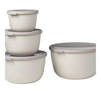 Mepal - Set di 4 Contenitori Cirqula Rotondo - Contenitori per Alimenti con Coperchio - Adatti come Contenitori Ermetici per Frigo, Freezer, Microonde - 500, 1000, 2000 & 3000 ml - Nordic white