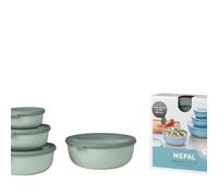 Mepal - Set di 4 Contenitori Cirqula Rotondo - Contenitori per Alimenti con Coperchio - Adatti come Contenitori Ermetici per Frigo, Freezer, Microonde - 350, 750, 1250 & 2250 ml - Nordic sage