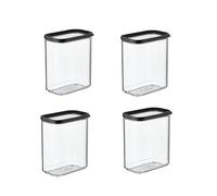 Mepal Set di 4 contenitori Modula da 1500 ml, colore nero/nero, ideale per la conservazione di alimenti secchi