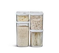 Mepal - Set di 4 pezzi - Contenitori Plastica per Alimenti con Coperchio - Organizzatori da Cucina - Trasparente, Impilabili & Ermetici - 2 x 1000 ml, 1 x 1500 ml e 1 x 425 ml - White