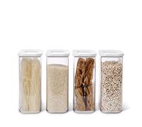 Mepal - Set di 4 pezzi - Contenitori Plastica per Alimenti con Coperchio - Organizzatori da Cucina - Trasparente, Impilabili & Ermetici - 4 x 1000 ml - White