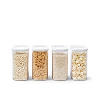 Mepal - Set di 4 pezzi - Contenitori Plastica per Alimenti con Coperchio - Organizzatori da Cucina - Trasparente, Impilabili & Ermetici - 4 x 1000 ml - White