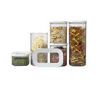 Mepal - Set di 7 pezzi - Contenitori Plastica per Alimenti con Coperchio - Organizzatori da Cucina - Trasparente, Impilabili & Ermetici - 2 x 1000 ml, 1 x 1500 ml e 1 x 425 ml - White