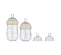 Mepal - Set di biberon per bambini Mio Little Dutch - 3 pezzi - Biberon anticolica - Il design a spirale impedisce l'intasamento - Silicone di grado medico - 165 + 240 ml - Little Goose