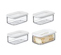 Mepal - Contenitore per Alimenti Modula - Contenitore Trasparente con Coperchio - Organizzatori da Cucina e Contenitore in Plastica - Impilabile ed Ermetico - 425 ml - White
