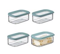 Mepal Set di contenitori Modula | 425 ml | contenitore in plastica con coperchio | 4 pezzi | ideali per la conservazione degli alimenti | impilabili e salvaspazio | lavabile in lavastoviglie | verde
