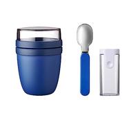 Mepal - Set di cucchiai pieghevoli con contenitore per il pranzo Ellipse - Pratico bicchiere per yogurt e cereali - Suddivisione per yogurt e cereali - Adatto per congelatore, microonde e