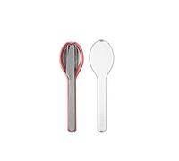 Mepal - Set di Posate 3 Pezzi Ellipse - Posata da Viaggio - Composto da Coltello, Forchetta e Cucchiaio - Custodia da Viaggio - Acciaio Inossidabile - Nordic Pink