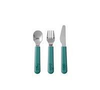 Mepal - Set di posate per bambini 3 pezzi - Deep turquoise - posate per bambini - set di posate per bambini con forchetta, coltello, cucchiaio per bambini - lavabile in lavastoviglie