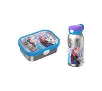 Mepal Set per la pausa Campus in acciaio inox, per bambini, con borraccia con coperchio a ribalta e portapranzo, set per il pranzo per la scuola o in viaggio, lavabile in lavastoviglie, 600 + 750 ml