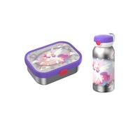 Mepal - Set per la pausa Campus in acciaio inox, set per bambini con borraccia con coperchio ribaltabile e portapranzo, set per il pranzo per la scuola o in viaggio, lavabile in lavastoviglie, 600 +