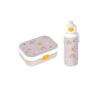 Mepal Set per la pausa Campus, set per bambini con borraccia pop-up e scatola per il pranzo, set per il pranzo per la scuola o in viaggio, lavabile in lavastoviglie, 400 + 750 ml, Sunshine & Rainbow