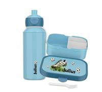 Mepal Set per la pausa personalizzato, Campus, contenitore per il pranzo e borraccia da calcio, blu