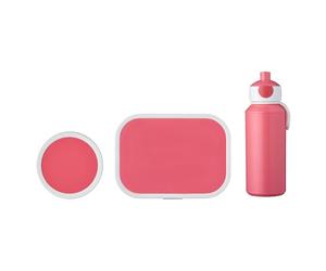 Mepal - Set pranzo Campus - Set pranzo per bambini con borraccia pop-up - Lunch Box & Frutta - Set pausa per la scuola o in viaggio - Lavabile in lavastoviglie e senza BPA - Rosa