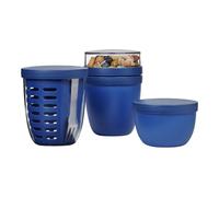 Mepal - Set promozionale Pots Ellipse 3 pezzi - Lunch Pot 500 + 200 ml, frutta 600 ml, snack pot 350 ml - Contenitore per cibo, yogurt, tazza to go - Adatto per lavastoviglie - Vivid Blue