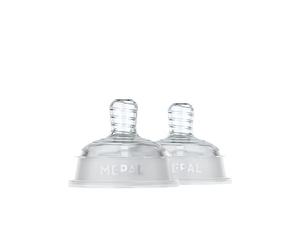 Mepal Set tettarelle biberon lento Mio, 2 pezzi, Anticolica, Il design a spirale impedisce l'intasamento, Silicone di grado medico