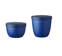 Mepal - Snackpot Duo Pack Ellipse - Pratico contenitore per conservare e trasportare gli alimenti - Adatto al congelatore - Lavabile in lavastoviglie - Vivid Blue