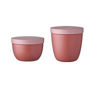 Mepal - Snackpot Duo Pack Ellipse - Pratico contenitore per conservare e trasportare gli alimenti - Adatto al congelatore - Lavabile in lavastoviglie - Vivid Mauve