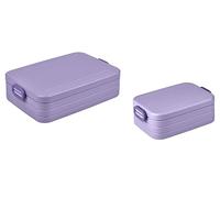 Mepal Take a Break - Confezione da 2 contenitori per il pranzo da 2 a 4 panini o da 4 a 8 fette di pane, ideali per la preparazione dei pasti, con divisori, viola acceso