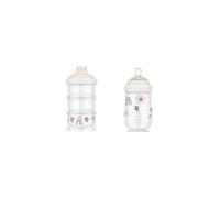 Mepal - Torre di latte in polvere + biberon Mio - Sigillato ermeticamente, incluso dosatore - Biberon anti-colica - Per dosare e conservare latte in polvere - 600 ml - Sunshine & Rainbow