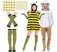Mepase Halloween Ape e apicoltore Coppie Costumi per Adulti Tuta Apicoltura Accessorio Costume Ape per Halloween Festa a tema