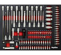 Mephisto Filatore Dado E Set Punte, Presa di Corrente per 1/4' E 1/2' Registrazione (Ph T M H Tt Sl Hw R 1x M18 Scanalato per Avvitatrice a Impulsi Incl. Morbido Inlay IN Look Carbonio