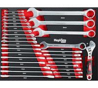 Mephisto Set di attrezzi per carrello da officina Pro Line, con chiave ad anello, con chiave ad anello, chiave a cricchetto, chiave a cricchetto, chiave forchetta a rotelle in Soft Inlay effetto