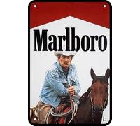 Mepkaidy Targa vintage in latta di metallo retrò Marlboro Sigarette tabacco fumo retrò metallo latta vintage cartello 30,5 x 20,3 cm decorazione da parete per stanza dei giochi uomo grotta