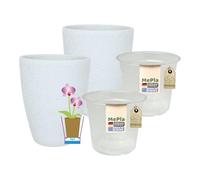 MePla - 2 pezzi - Vaso per orchidee 500 Lizzard Ø 14 bianco vaso orchidea ø 12, ambiente domestico di alta qualità