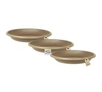 MePla - 3 pezzi Sottovaso per vaso Cilindro - sottovaso rotondo in plastica - resistente alle intemperie - UV-resistente - Sottovaso - Ø 39 cm (Interno: ø 28,5 cm) - Taupe