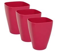 MePla - 3 vasi quadrati per orchidee, resistenti alle intemperie, resistenti ai raggi UV, vaso per piante, diametro 14 cm, fucsia