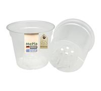MePla - 5 pezzi - Vaso per piante orchidee ø 15 cm - trasparente (diametro x altezza): 14,7/12,5 cm, volume: 1,3 L) - Assicura la circolazione dell'aria e protegge in modo affidabile dal ristagno