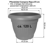 MePla Campana Ripp Secchio Vaso Porta Piante o Sottovaso Anche Come Set
