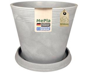 MePla Set Vasi da fiori Locarno Grigio Antracite Opaco Rotondo con Sottovasi