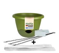 MePla - Set Vaso per Fiori Mareta con Irrigazione + Ersatzbewässerungsband