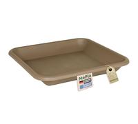 MePla Sottovaso quadrato 49 x 49 cm (interno: 36,5 x 36,5 cm), colore tortora, resistente agli agenti atmosferici, in plastica resistente ai raggi UV