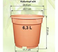 MePla - Vaso per Coltura - Plastica - Terra - Infrangibile,Resistente Ai Raggi