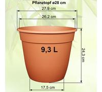 MePla Vaso per Piante Infrangibile, Resistente Ai Raggi UV & Plastica Terra