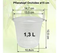 MePla - Vaso Trasparente Per Orchidee Ø 8 - 21 Cm - Set Da 5 A 100 Pezzi