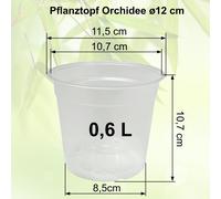 MePla - Vaso Trasparente Per Orchidee Ø 8 - 21 Cm - Set Da 5 A 100 Pezzi