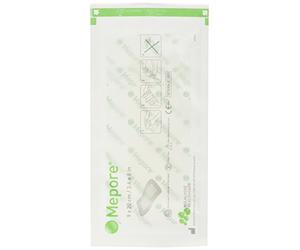 Mepore 671100 - Cuscino adesivo per ferite, in tessuto non tessuto, con retro semitrasparente, sterile, 9 x 20 cm, 30 pezzi