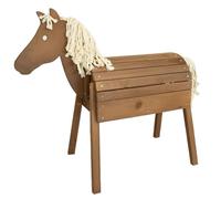 Meppi Cavallo per esterni, piccolo, in legno, per bambini, colore: marrone, cavallo da equitazione per il giardino