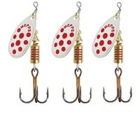 Mepps - Cucchiaino speciale per pesca alla trota Aglia, multicolore, ARGENT POINTS ROUGES PAR 3, 2