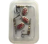 Mepps - Cucchiaino speciale per pesca alla trota Aglia, multicolore, ARGENT POINTS ROUGES PAR 3, 3