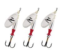 Mepps Cucchiaio rotante a palette ovale, set di 3 Aglia Long Cast No2-8G, colore: Argento